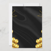 Zwarte en gele verjaardag uitnodiging (Achterkant)
