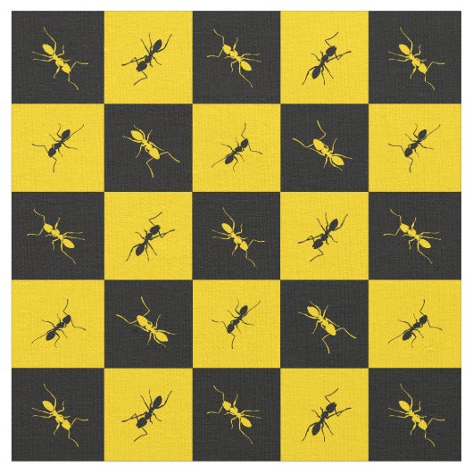 Zwarte en gele vierkantsstrijken stof (Close Up)