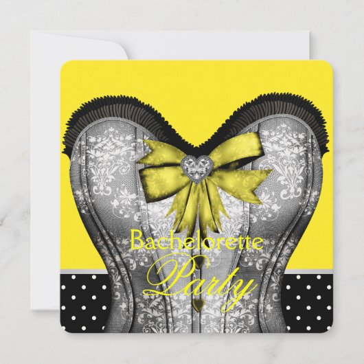 Zwarte en gele vrijgezellenfeest kaart (Voorkant)