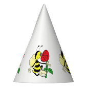 Zwarte en gele wesp met rode roos feesthoedjes (Links)