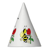 Zwarte en gele wesp met rode roos feesthoedjes (Rechts)