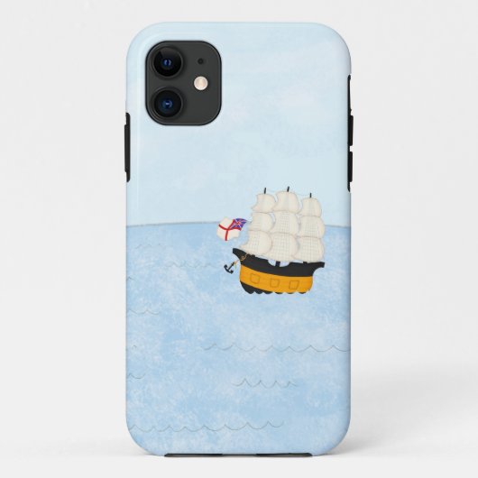 Zwarte en gele zeilschepen op het open Zee Case-Mate iPhone Case (Achterkant)
