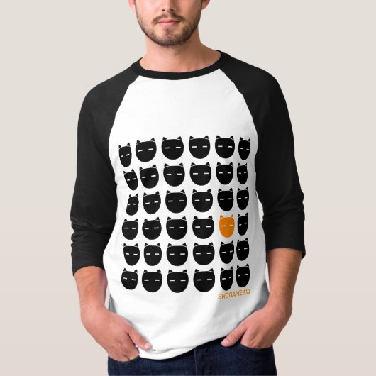 Zwarte en gemberkatten t-shirt (Voorkant)