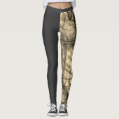Zwarte en gerookte schaduwen Modern Uniek Hallowee Leggings (Voorkant)