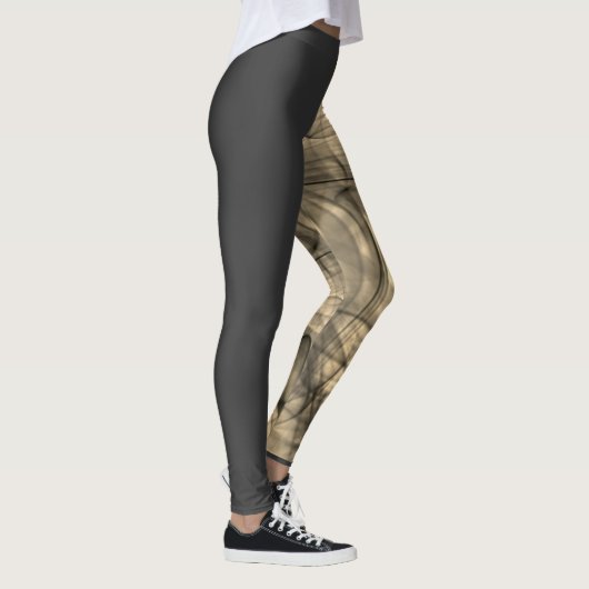 Zwarte en gerookte schaduwen Modern Uniek Hallowee Leggings (Rechts)