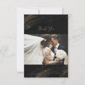 Zwarte en glinsterende gouden bedankkaartjes bedankkaart (Voorkant)