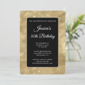 Zwarte en Glittery Gouden Inkt 30ste Verjaardag Kaart (Staand voorkant)