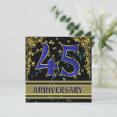 Zwarte en Gold 45e Jubileum partij Kaart (Staand voorkant)