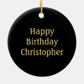 Zwarte en Gold 50e Birthday Star Keramisch Ornament (Achterkant)