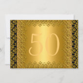 Zwarte en Gold 50e verjaardag Kaart (Achterkant)