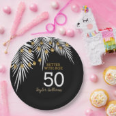 Zwarte en Gold 50e verjaardag Papieren Bordje (Feest)