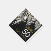 Zwarte en Gold 50e verjaardag Servet (Hoek)