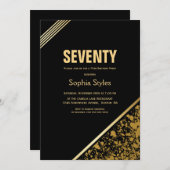 Zwarte en Gold 70e verjaardag Kaart (Voorkant / Achterkant)
