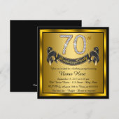 Zwarte en Gold 70e verjaardag Kaart (Voorkant / Achterkant)