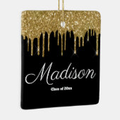 Zwarte en Gold Afstuderen Cadeauklasse van 2023 Af Keramisch Ornament (Rechts)