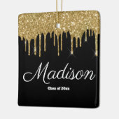 Zwarte en Gold Afstuderen Cadeauklasse van 2023 Af Keramisch Ornament (Links)