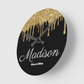 Zwarte en Gold Afstuderen Cadeauklasse van 2023 Af Ronde Klok (Hoek)