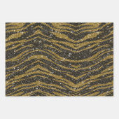 ZWARTE EN GOLD ALLIGATOR LEOPARD TIGER PATTERNEN INPAKPAPIER VEL (Voorkant 3)