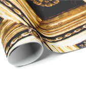 Zwarte en Gold-architectuur Cadeaupapier (Rol Hoek)