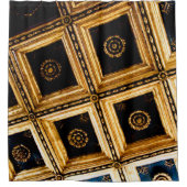 Zwarte en Gold-architectuur Douchegordijn (Voorkant)