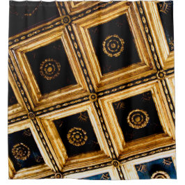 Zwarte en Gold-architectuur Douchegordijn