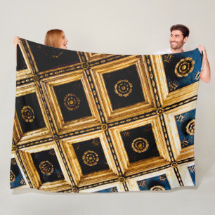 Zwarte en Gold-architectuur Fleece Deken