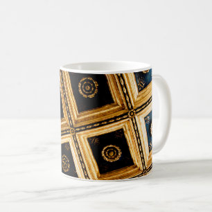 Zwarte en Gold-architectuur Koffiemok
