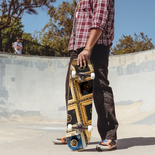 Zwarte en Gold-architectuur Persoonlijk Skateboard (Buiten 2)