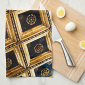 Zwarte en Gold-architectuur Theedoek (Quarter Fold)