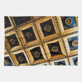 Zwarte en Gold-architectuur Theedoek