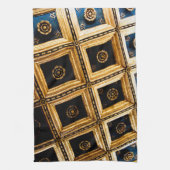 Zwarte en Gold-architectuur Theedoek (Verticaal)