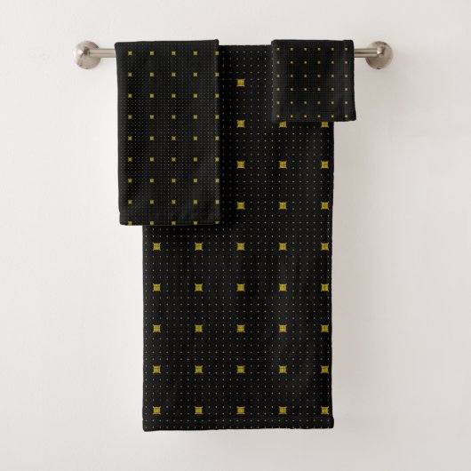 Zwarte en Gold Bathroom-handdoekset Bad Handdoek (Insitu)
