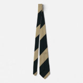 Zwarte en Gold Broad Regimental Stripe Stropdas (Achterkant)