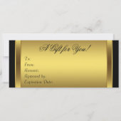 Zwarte en Gold Business Cadeaubonnen (Achterkant)