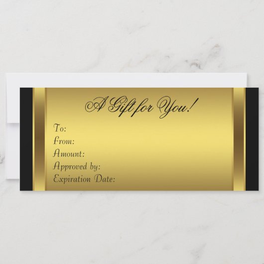 Zwarte en Gold Business Cadeaubonnen (Achterkant)