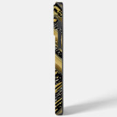 Zwarte en Gold Chevron Persoonlijke naam Case-Mate iPhone Case (Achterkant / Links)