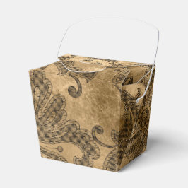 Zwarte en Gold Faux Folie Damask Bedankdoosjes