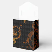 Zwarte en Gold Faux Folie Damask Bedankdoosjes (Geopend)