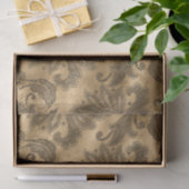 Zwarte en Gold Faux Folie Damask Tissuepapier (Geschenk)