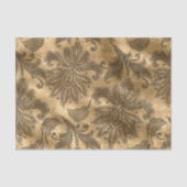 Zwarte en Gold Faux Folie Damask Tissuepapier (Voorkant)