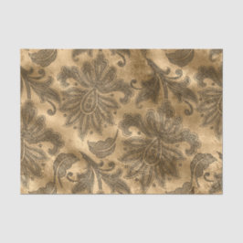 Zwarte en Gold Faux Folie Damask Tissuepapier