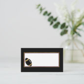 Zwarte en Gold Football 2-bruiloft Plaatskaartje (Staand voorkant)