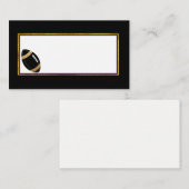 Zwarte en Gold Football 2-bruiloft Plaatskaartje (Voorkant / Achterkant)