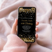 Zwarte en Gold Glitter 40e verjaardag Kaart