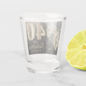 Zwarte en Gold Glitter 40e verjaardag Shot Glas (Achterkant)