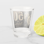 Zwarte en Gold Glitter 50th Birthday Shot Glas (Achterkant)