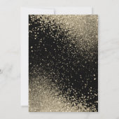 Zwarte en Gold Glitter 70th Birthday Kaart (Achterkant)