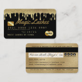 Zwarte en Gold Glitter Luxury-kaart Visitekaartje (Voorkant / Achterkant)