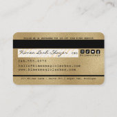 Zwarte en Gold Glitter Luxury-kaart Visitekaartje (Achterkant)