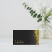 Zwarte en Gold Glitter-schijven Visitekaartje (Staand voorkant)
